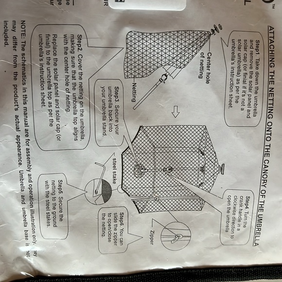 Market umbrella netting 10 by 10 by 8 new never used. Purchased on Amazon - Picture 2 of 3
